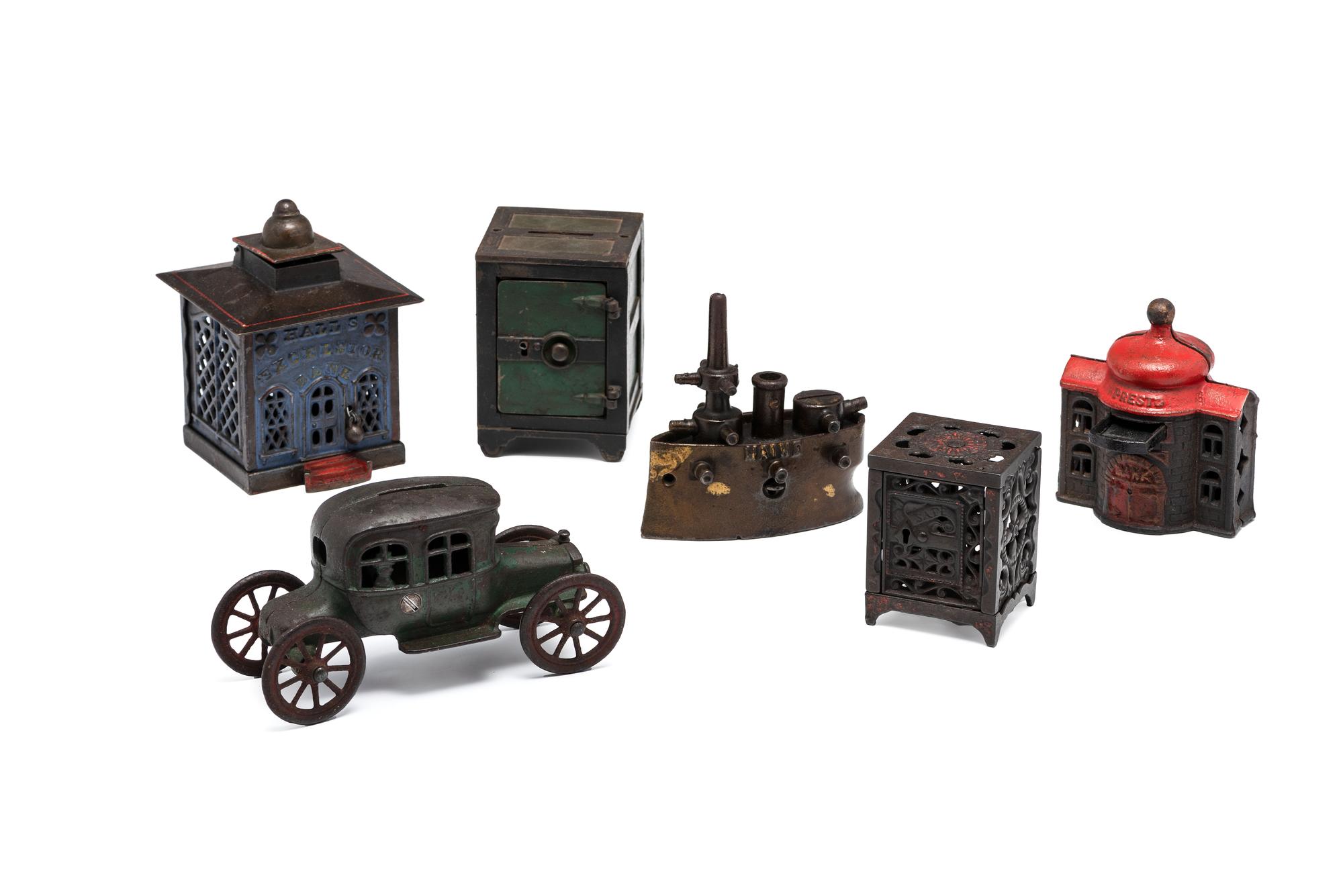 Six Cast Iron Still Banks