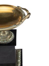 A Pair of Neoclassical Bronze and Marble Tazze