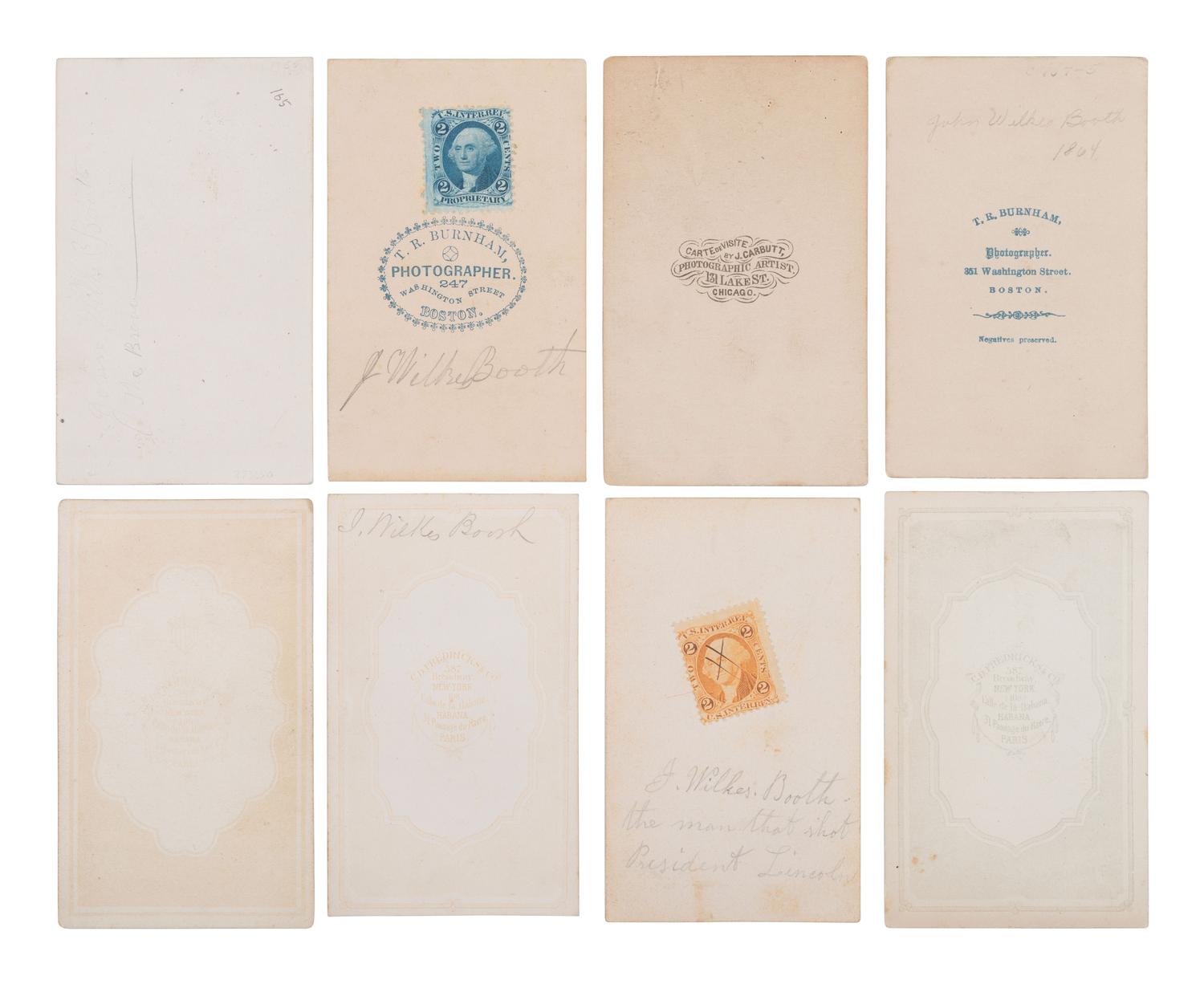 [LINCOLN ASSASSINATION]. A photographic study of John Wilkes Booth in 16 CDVs.