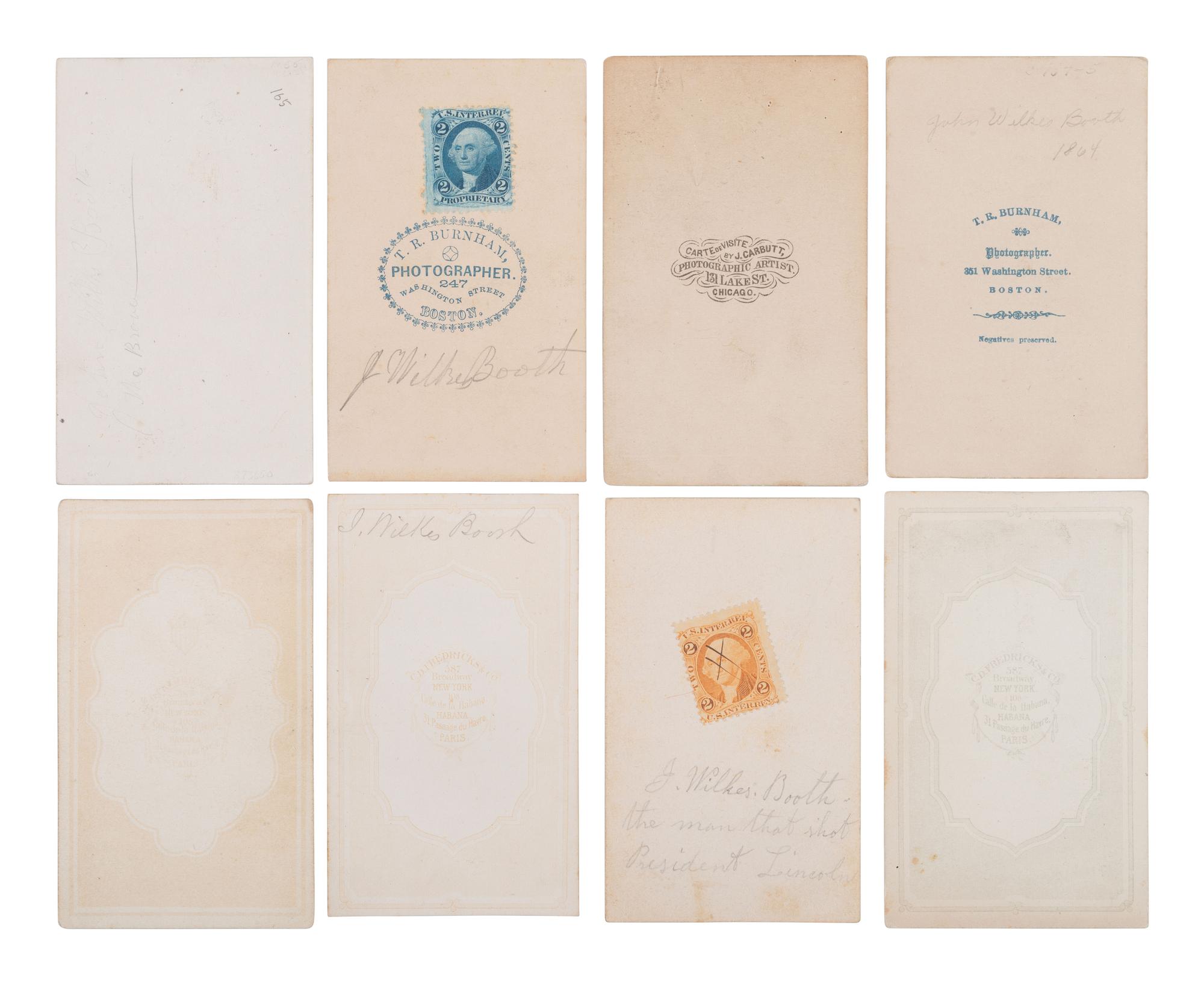 [LINCOLN ASSASSINATION]. A photographic study of John Wilkes Booth in 16 CDVs.