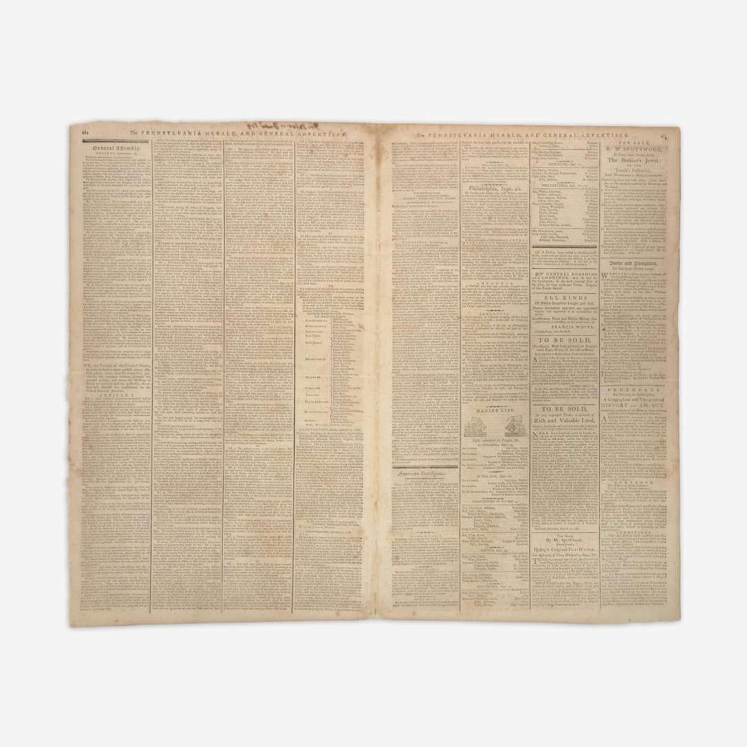 [United States Constitution] The Pennsylvania Herald, and General Advertiser