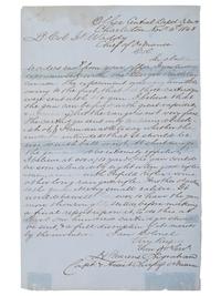 [CIVIL WAR]. BEAUREGARD, P.G.T. (1818-1893). Manuscript "Report on 'experiment' with George's Cannon" signed ("G.T. Beauregard"). Central Depot, Charleston, 6 November 1863.