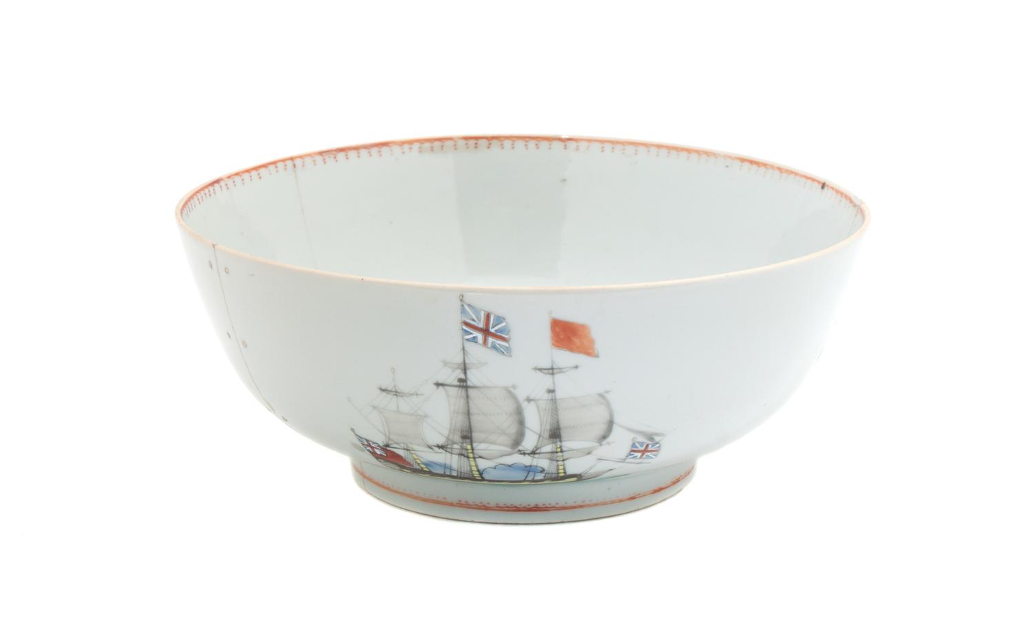 A Chinese Export Punch Bowl Diameter 10 1/2 inches.