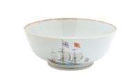 A Chinese Export Punch Bowl Diameter 10 1/2 inches.