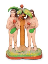 A Group of Thirteen Adam and Eve Sculptural Objects