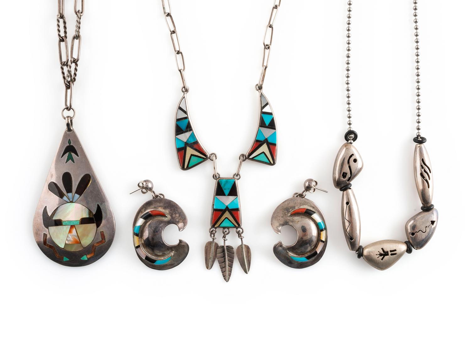 Zuni and Southwestern-style Necklaces, PLUS Post Earrings