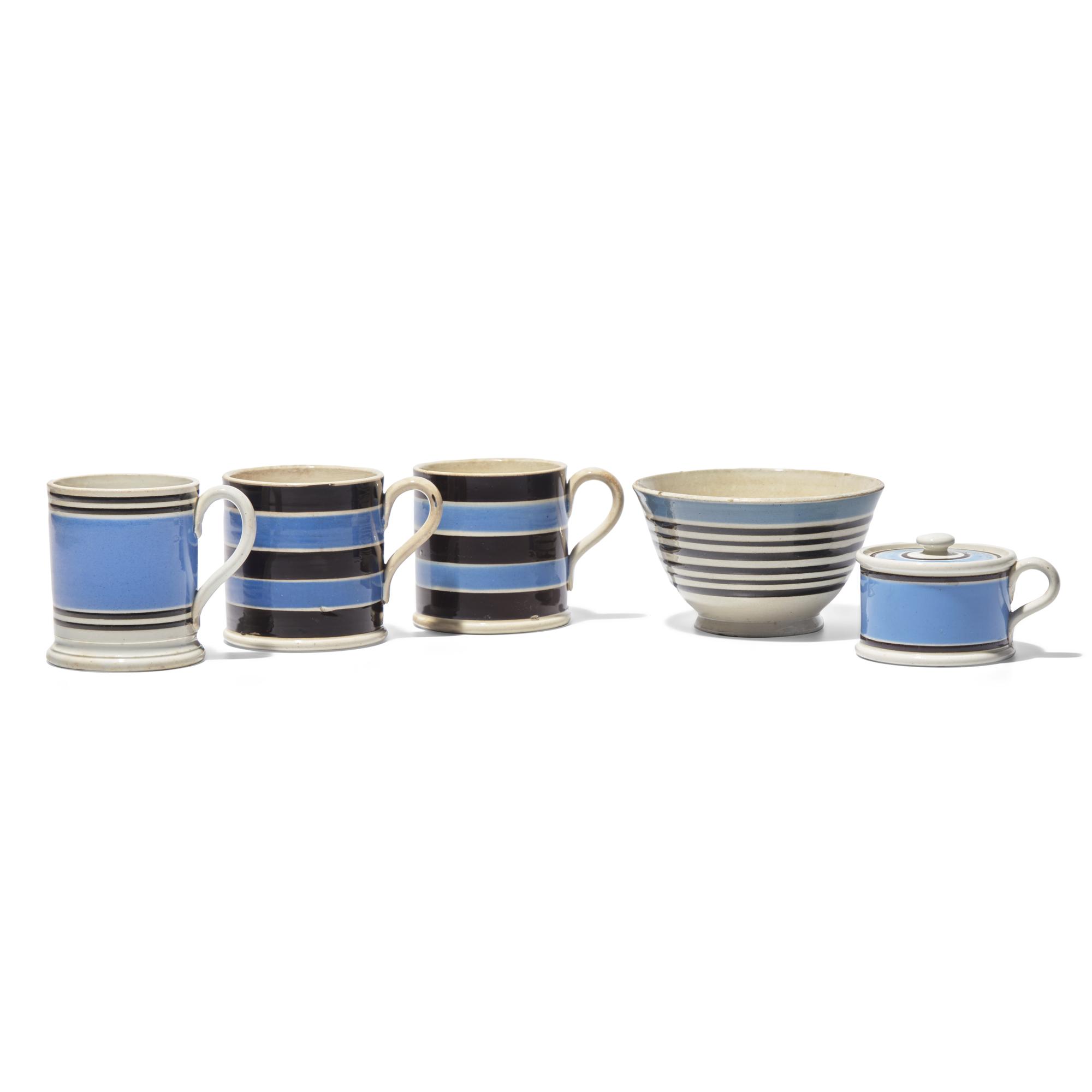 A Group of Five Mochaware Items