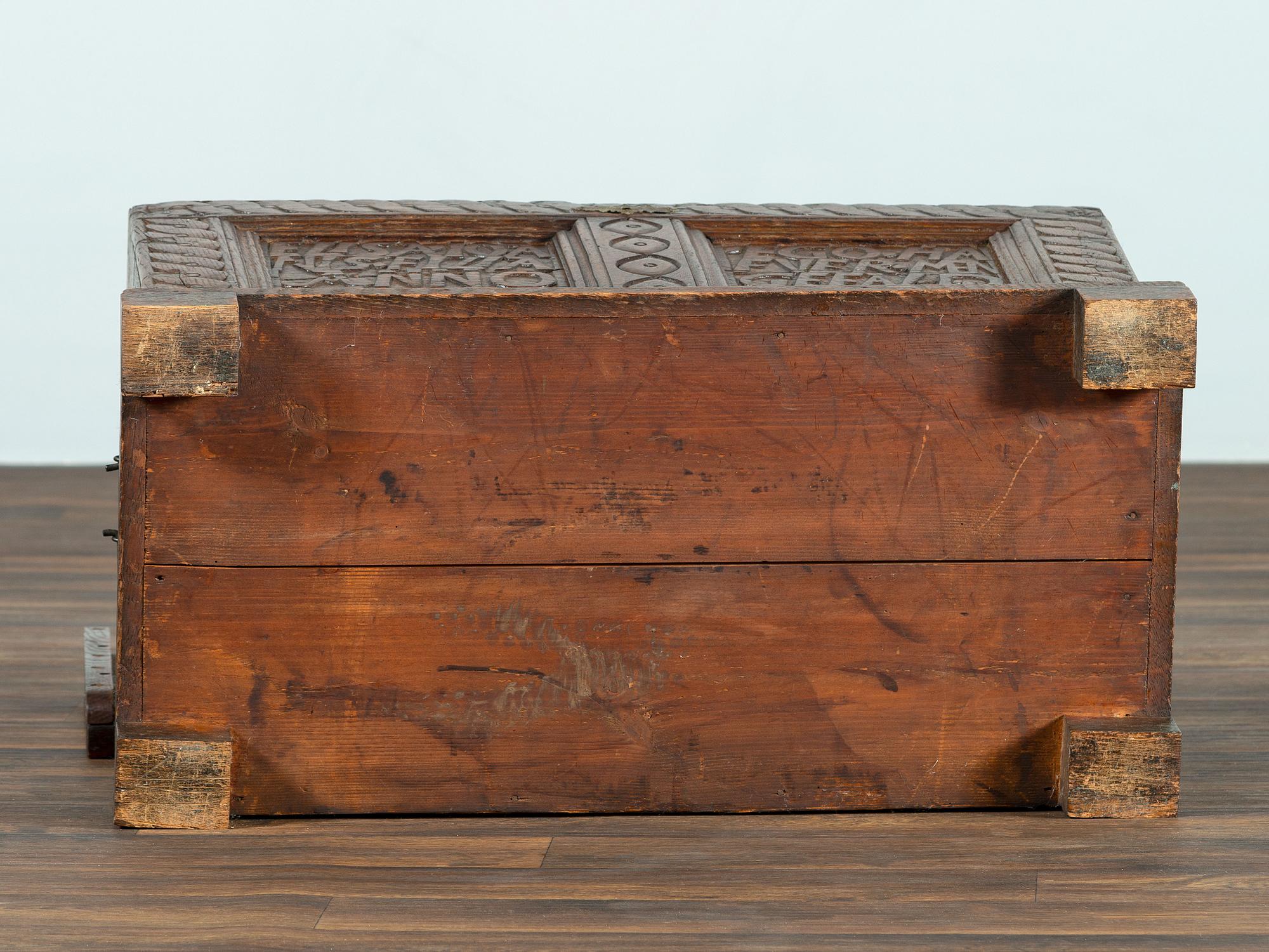 A William and Mary Carved and Paneled Oak Blanket Chest