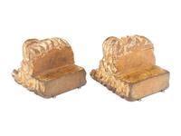 A Pair of Continental Carved Giltwood Lion Wall Brackets