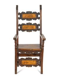 An Italian Baroque Walnut Armchair