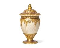 Wedgwood Bronzed and Parcel-Gilt Queensware Vase and Cover