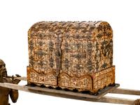 A 'Jeweled' Bone Casket on a Palanquin Supported by Gilt-Bronze Mongolian Attendants
