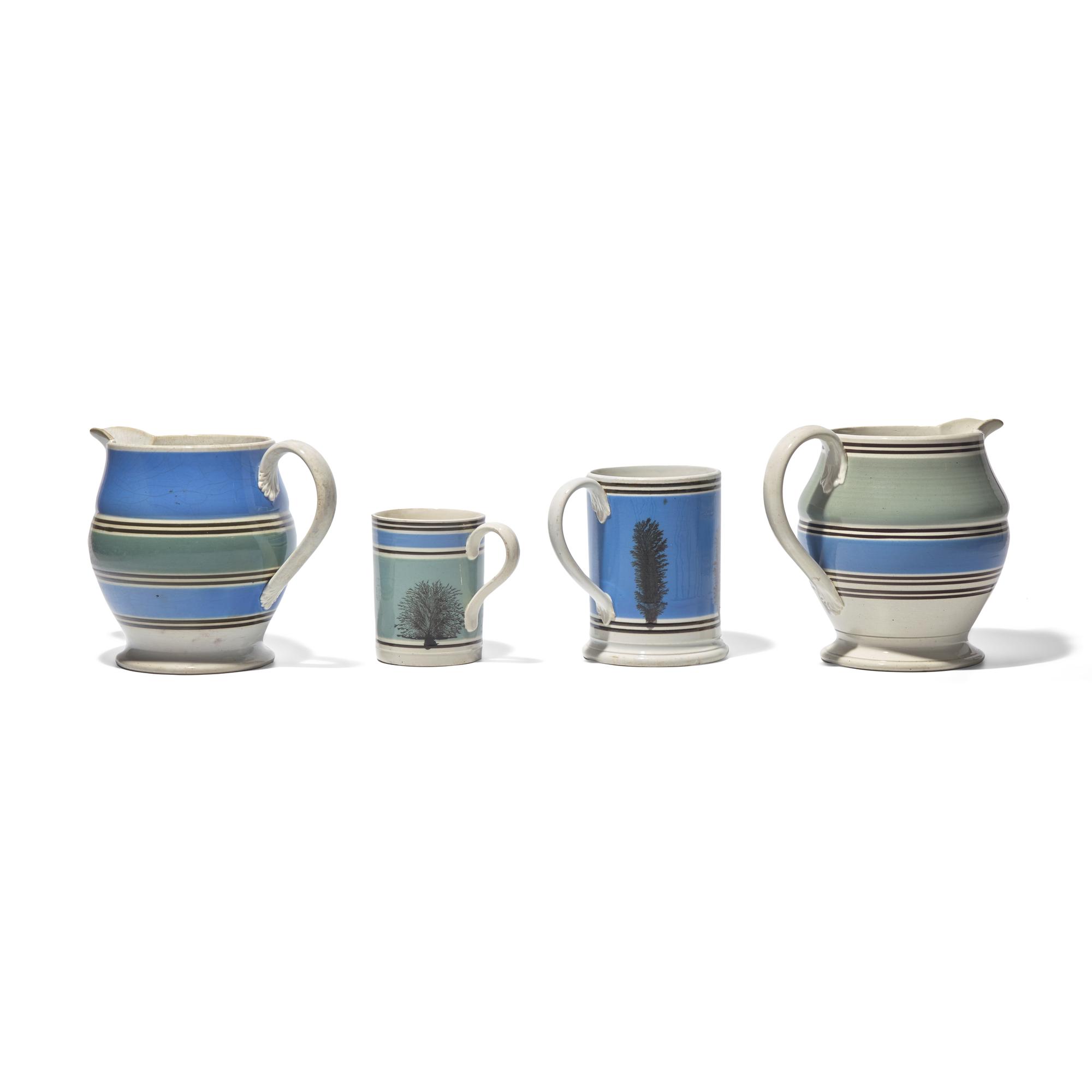 A Group of Four Mochaware Items