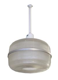 A Set of Three American Industrial Holophane Light Fixtures 18" W x 18" D x 33" H — United States, Circa 1930
