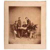 George A. Custer with Sheridan and his Staff, Photograph Printed and Signed by Moses P. Rice