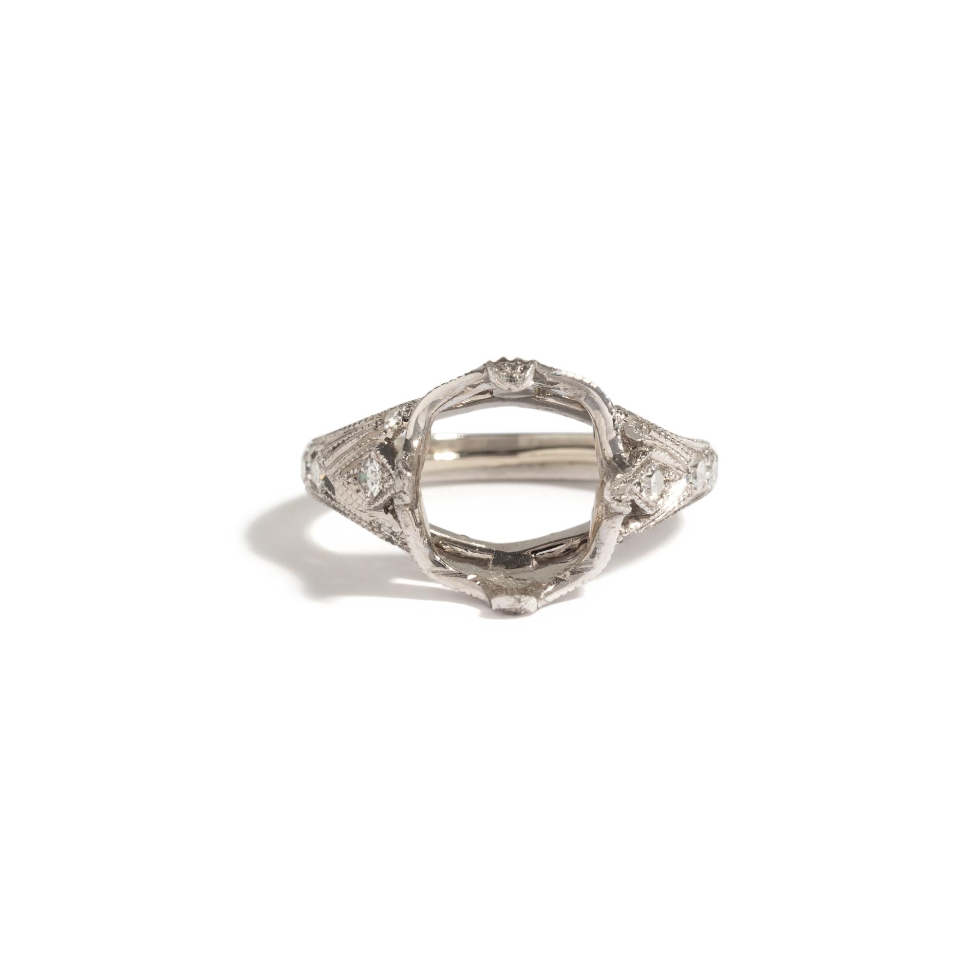 PLATINUM AND DIAMOND RING MOUNTING