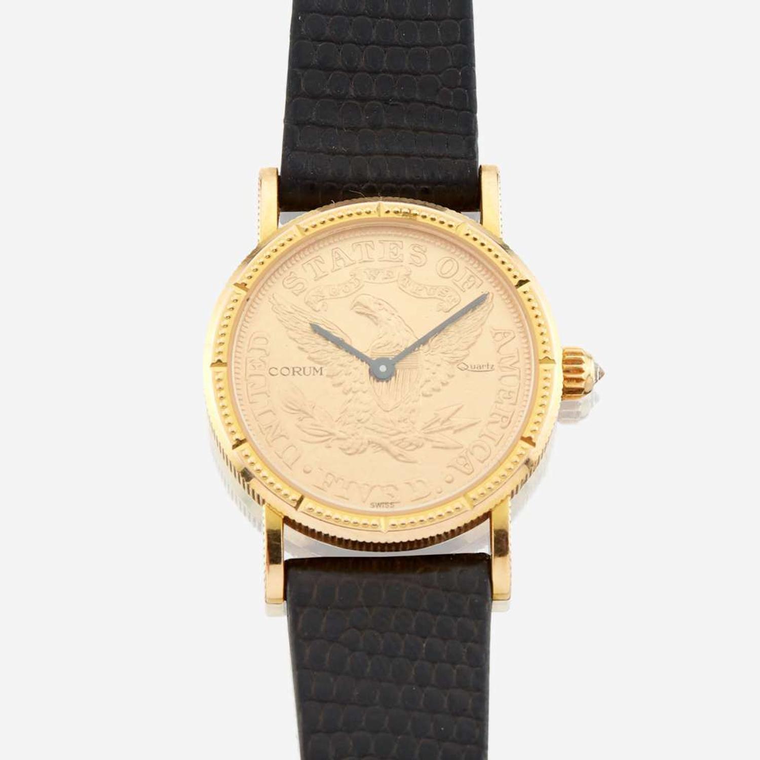 A gold coin wristwatch, Corum