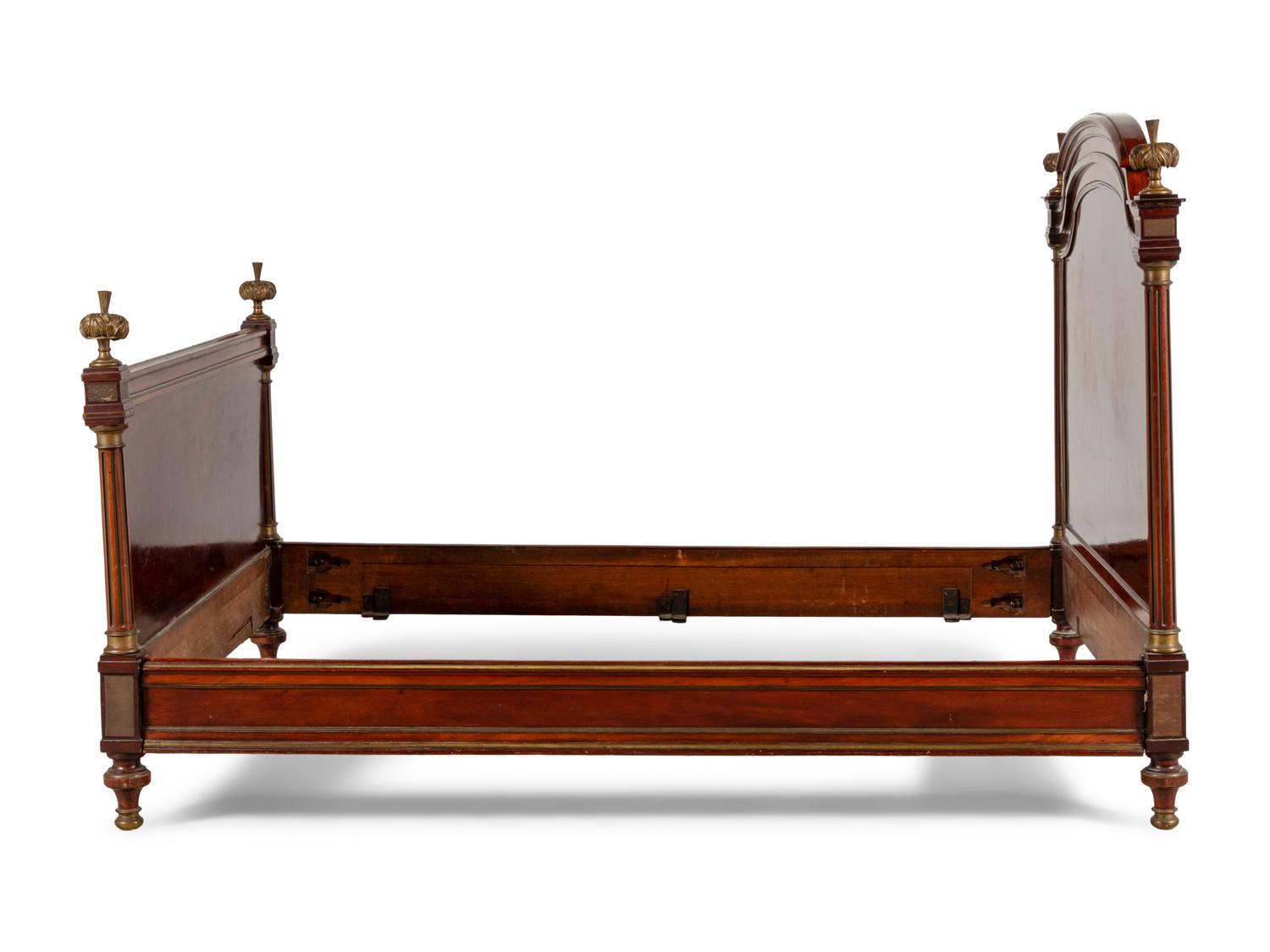 An Empire Style Gilt Bronze Mounted Mahogany Bed