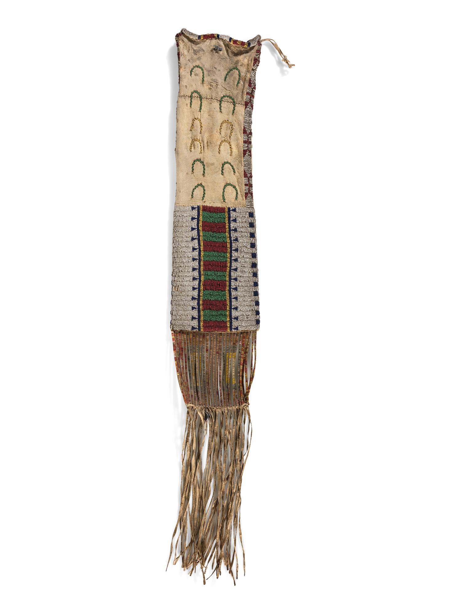 Sioux Beaded Pictorial Tobacco Bag