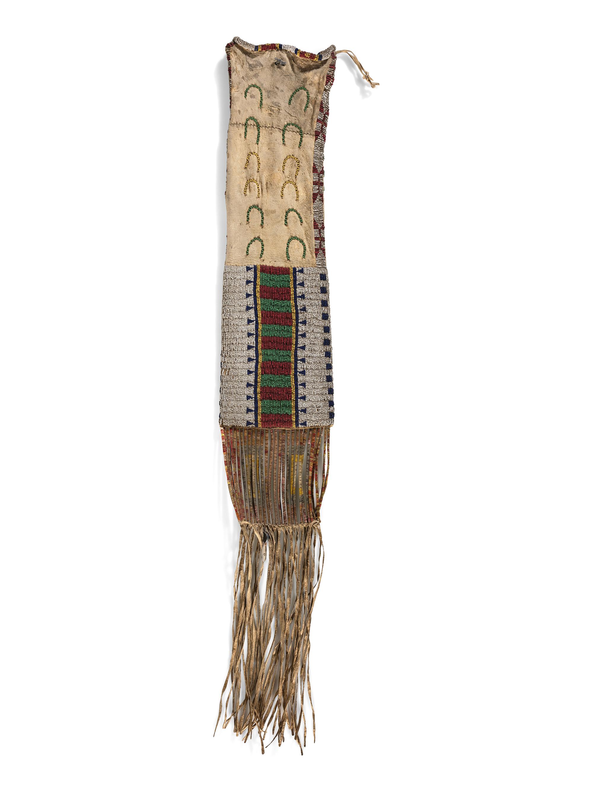 Sioux Beaded Pictorial Tobacco Bag