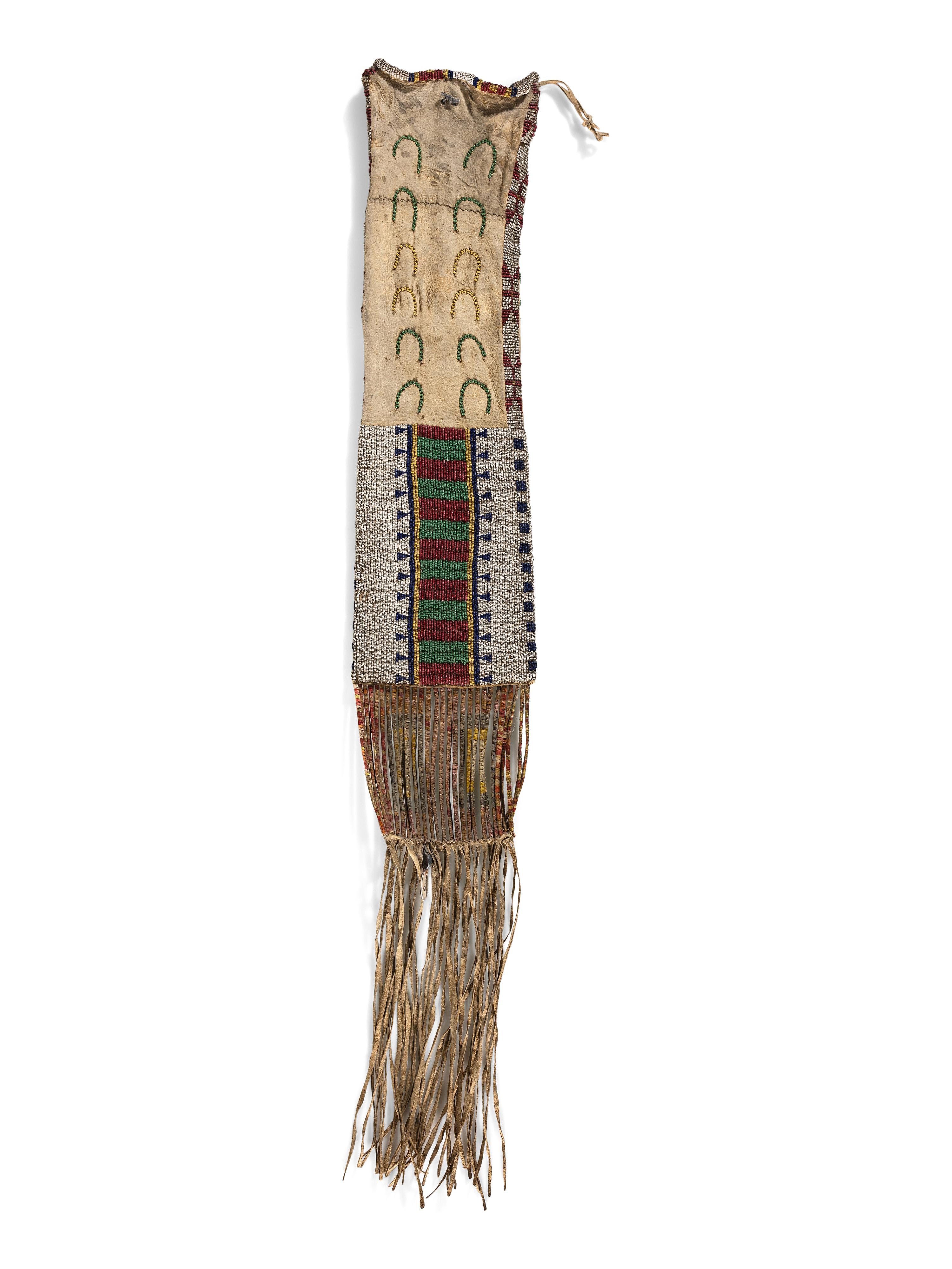 Sioux Beaded Pictorial Tobacco Bag