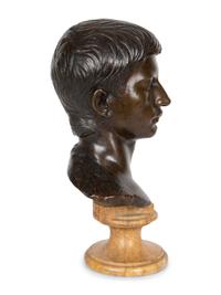 A Grand Tour Bronze Bust with a Marble Socle — 19TH CENTURY
