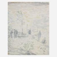 John Marin (American, 1870–1953) Pont-Neuf, Paris; with Fishermen Study verso