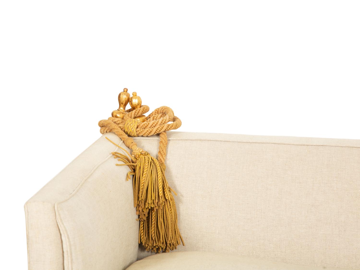 A Knole Natural Linen Upholstered Sofa