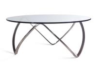 A Modernist Chrome and Glass Low Table