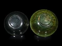 Two Chinese Spinach Jade Bowls