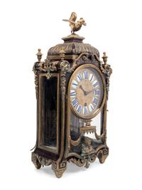 A Napoleon III Gilt Bronze Mounted Tortoise Shell and Boulle Marquetry Bracket Clock