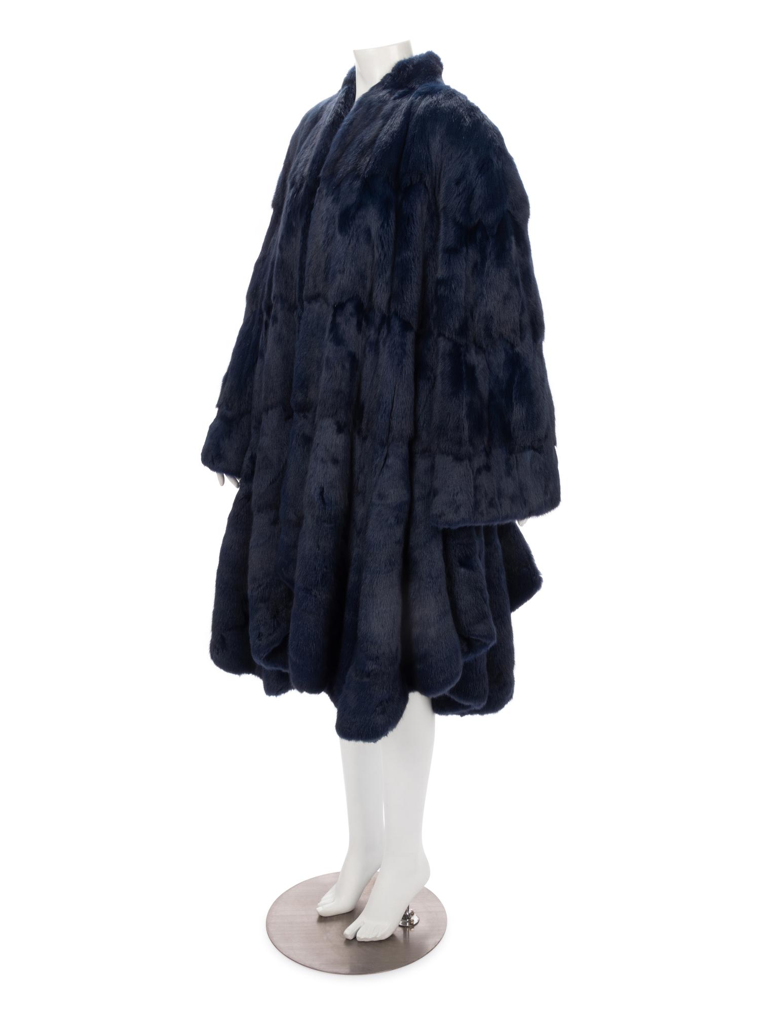 Revillon Blue Fur Coat, 1980-90s