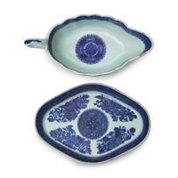 A Pair of Chinese Export Porcelain Fitzhugh Sauce Boats and Stands