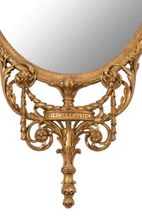 An English Giltwood Oval Mirror