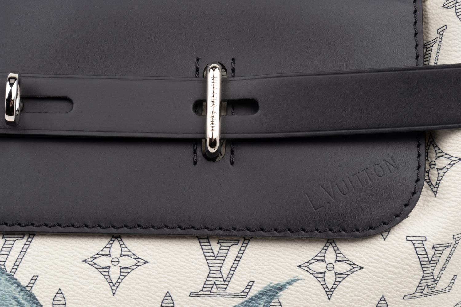 Louis Vuitton Limited Edition Chapman Steamer Backpack in Monogram Savane Dune Coated Canvas with Rhino Print, Chapman Brothers, Spring Summer 2017