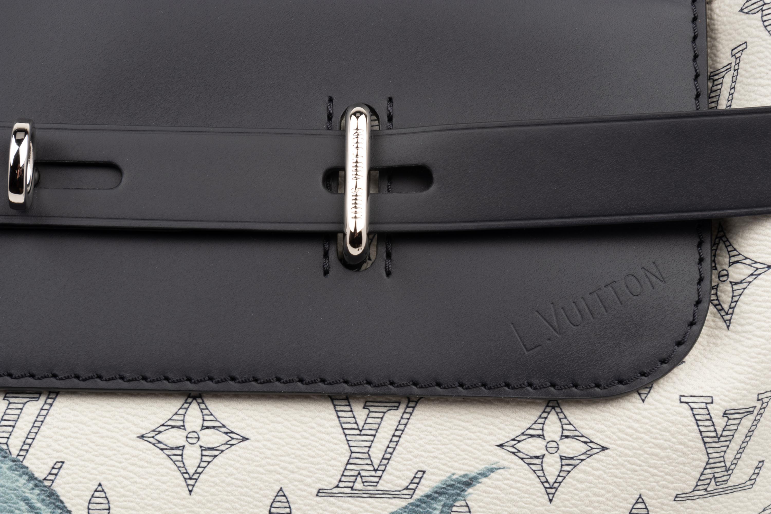 Louis Vuitton Limited Edition Chapman Steamer Backpack in Monogram Savane Dune Coated Canvas with Rhino Print, Chapman Brothers, Spring Summer 2017