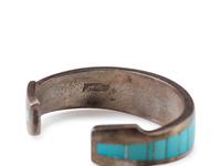 Silver and Channel Inlay Turquoise Cuff Bracelet