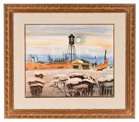 Watertower and Queen Anne's Lace , 1917