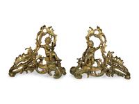 A Pair of Louis XV Style Gilt Bronze Chenets