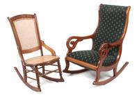 Two Associated Victorian Rocking Chairs Height of first 40 inches. — 19TH/20TH CENTURY