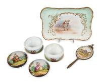 A Group of Limoges Porcelain Vanity Items