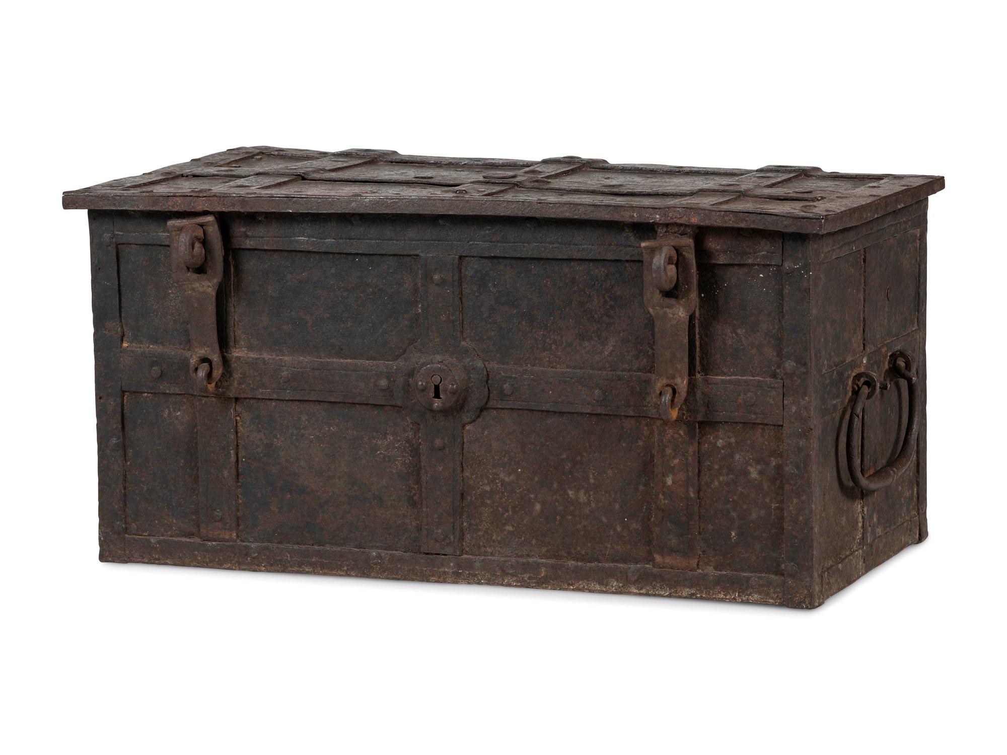 A German Wrought Iron Strong Box