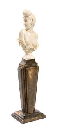 A Continental Carved Ivory Bust, Height overall 9 5/8 inches.