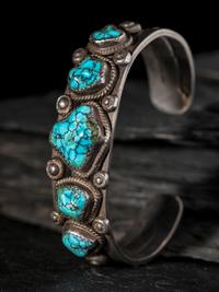 Navajo Silver and #8 Turquoise Cuff Bracelets