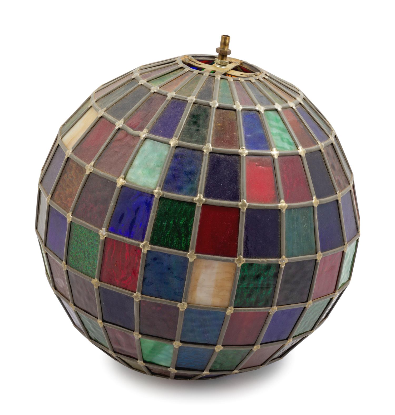 A Spherical Leaded Glass Shade