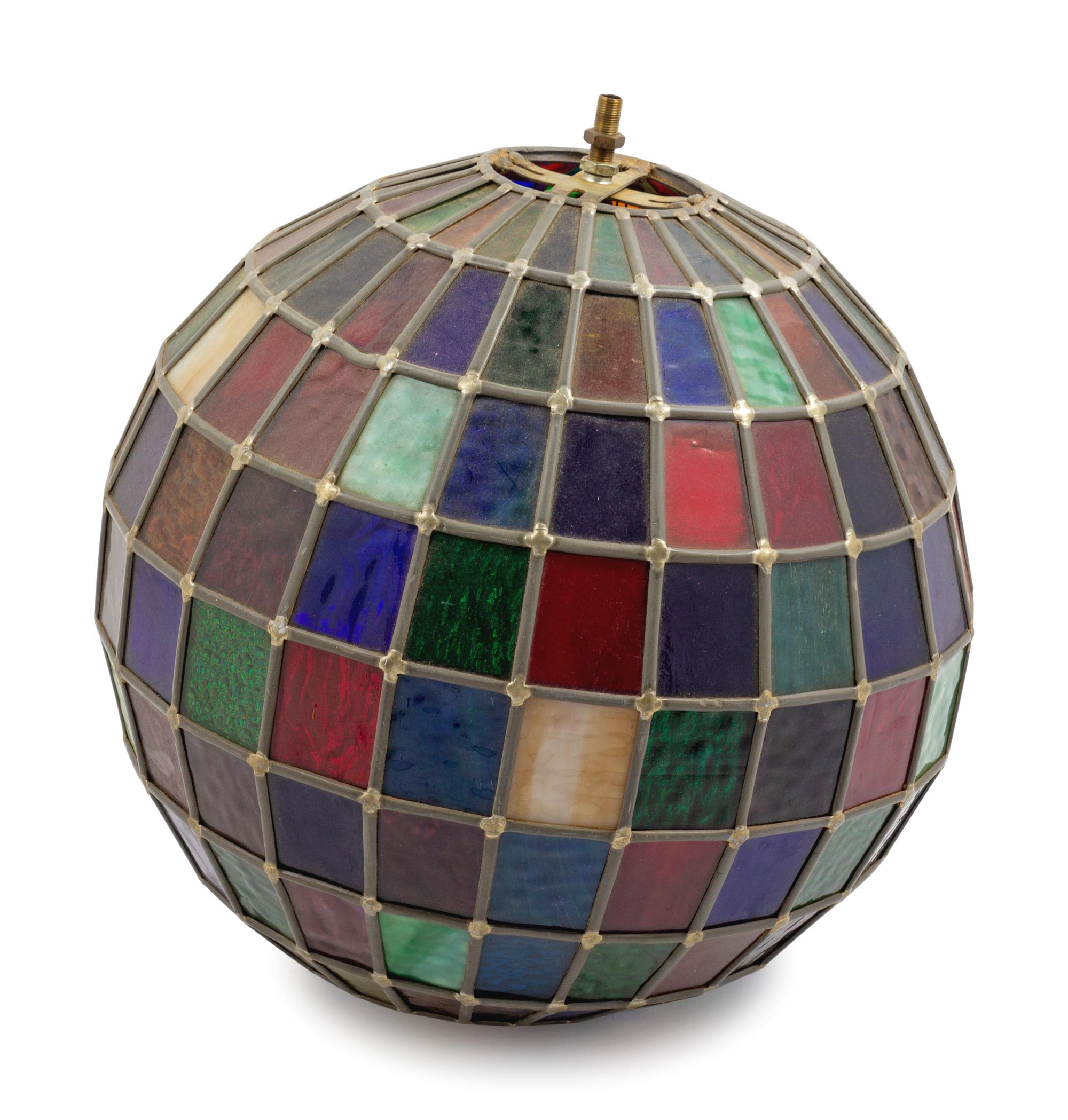 A Spherical Leaded Glass Shade