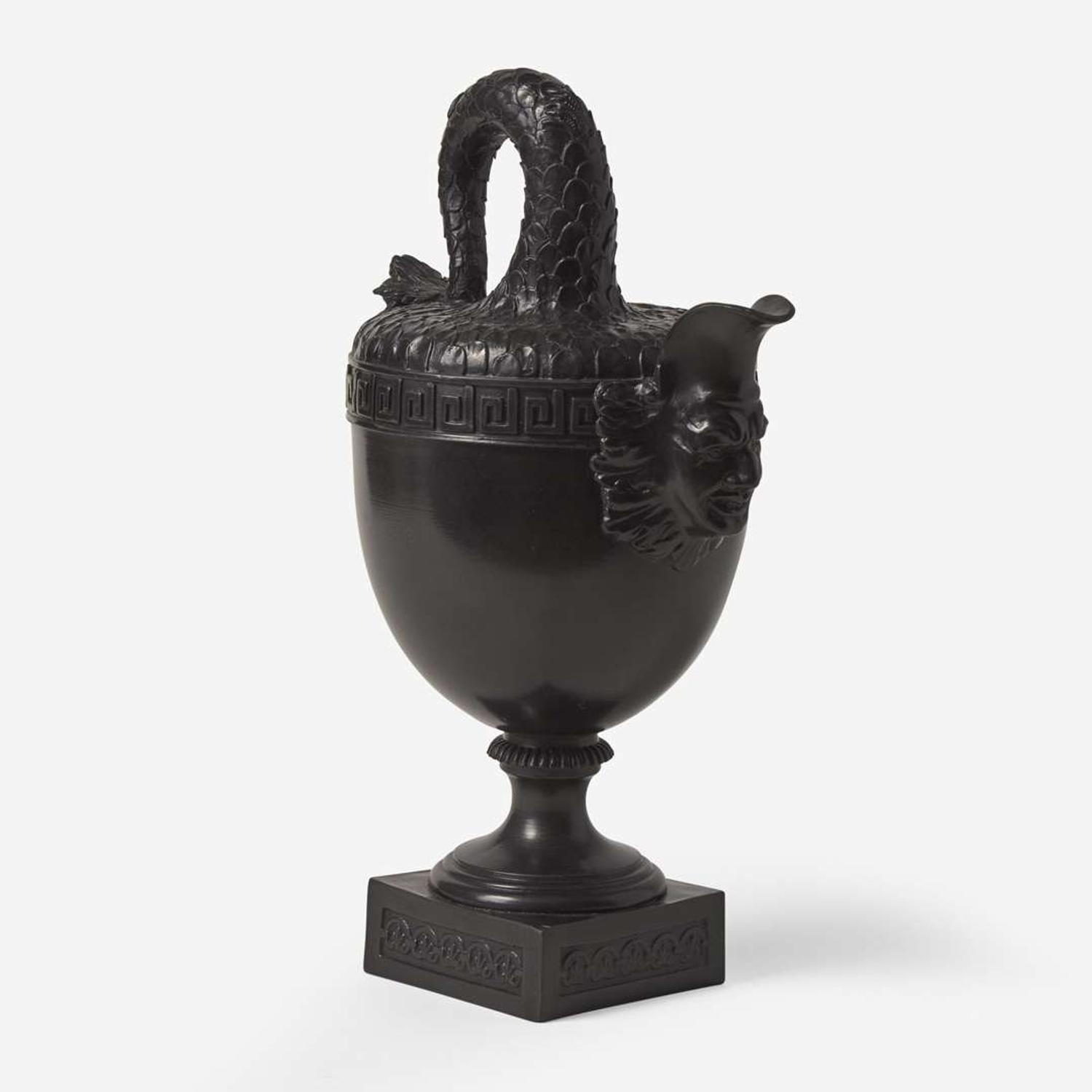A Black Basalt Stella Ewer UK, 1770s & possibly 20th century