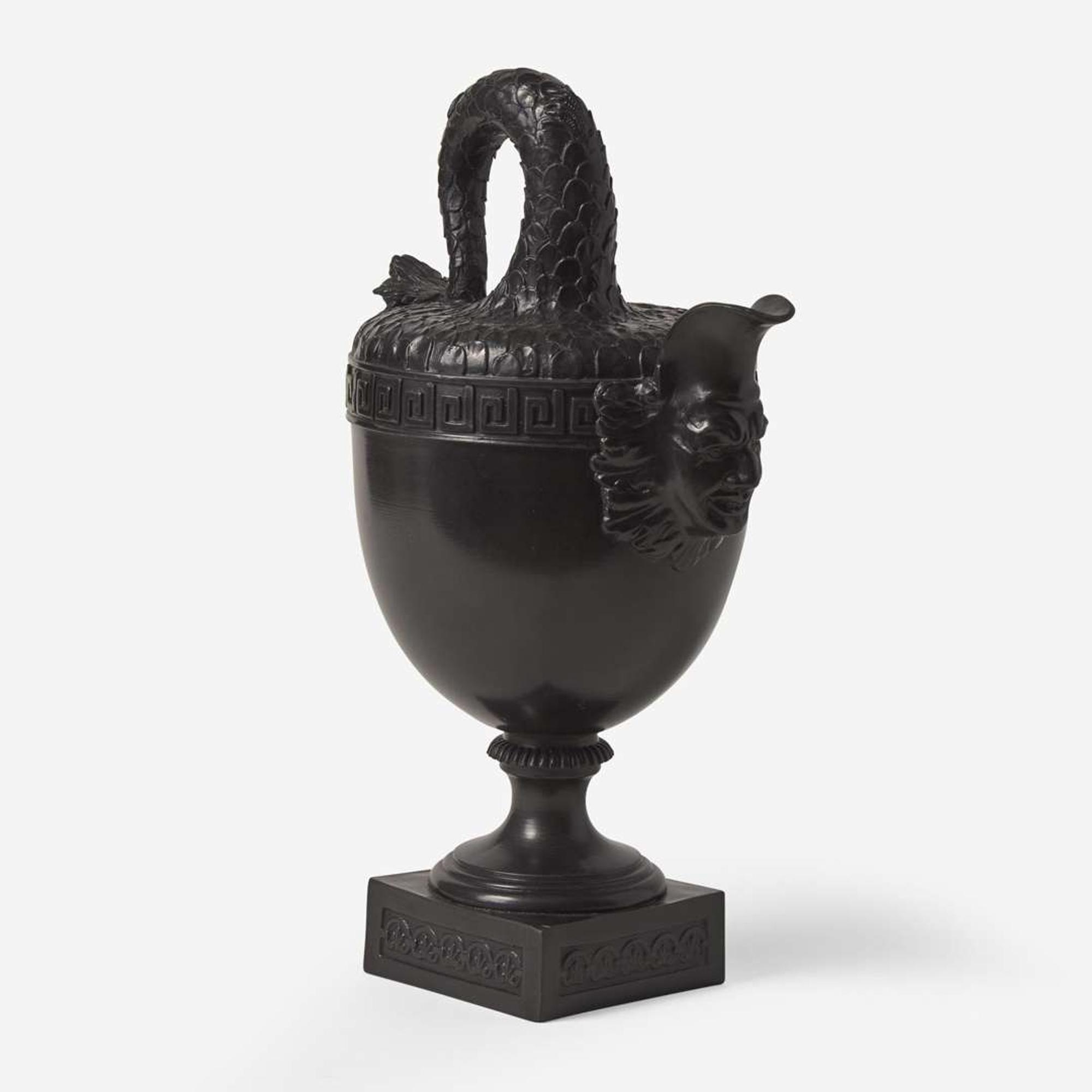 A Black Basalt Stella Ewer UK, 1770s & possibly 20th century