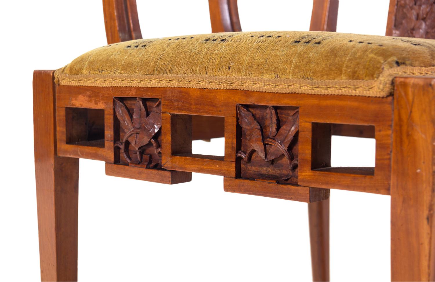 A Pair of French Satinwood Armchairs