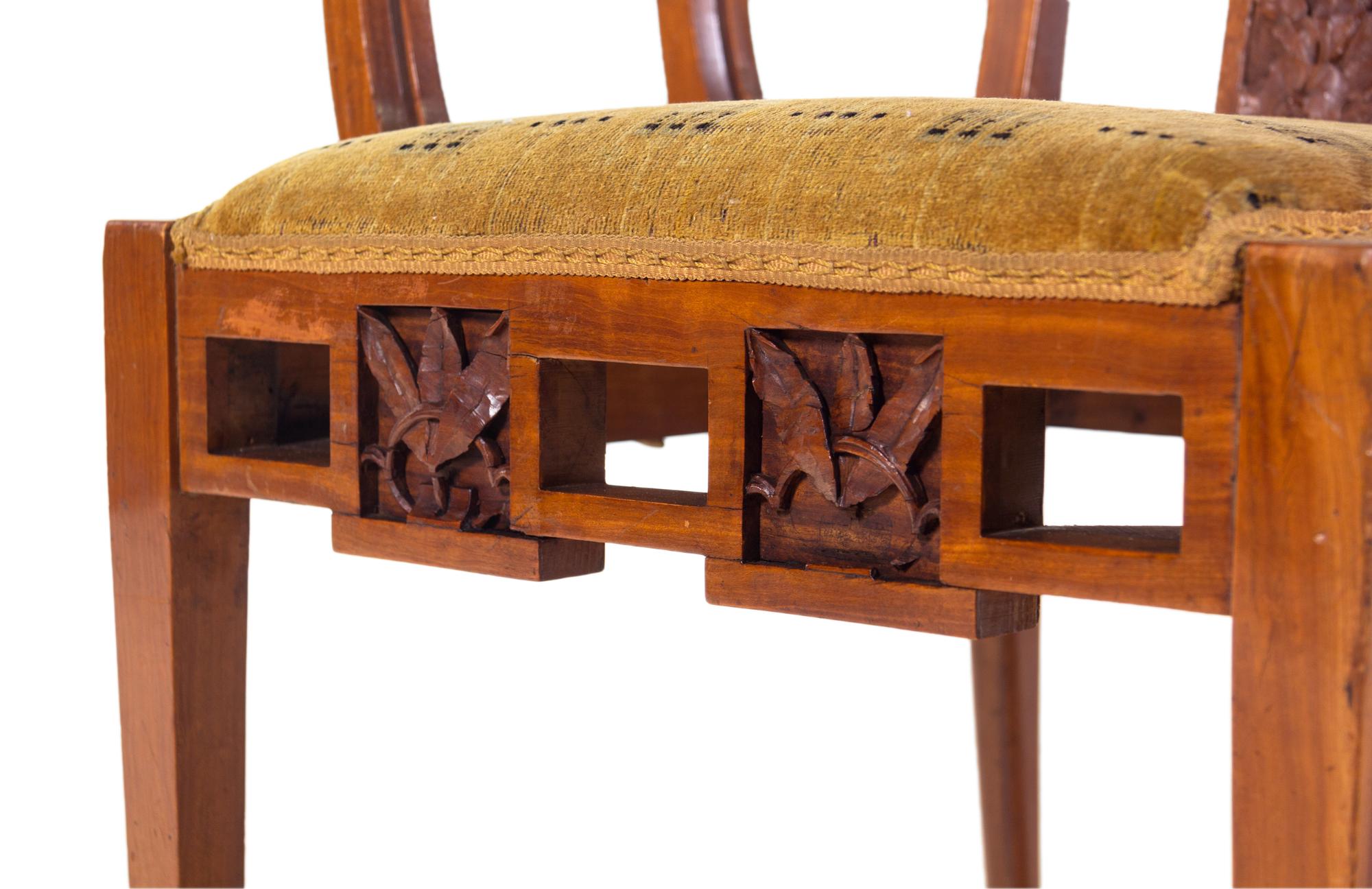 A Pair of French Satinwood Armchairs